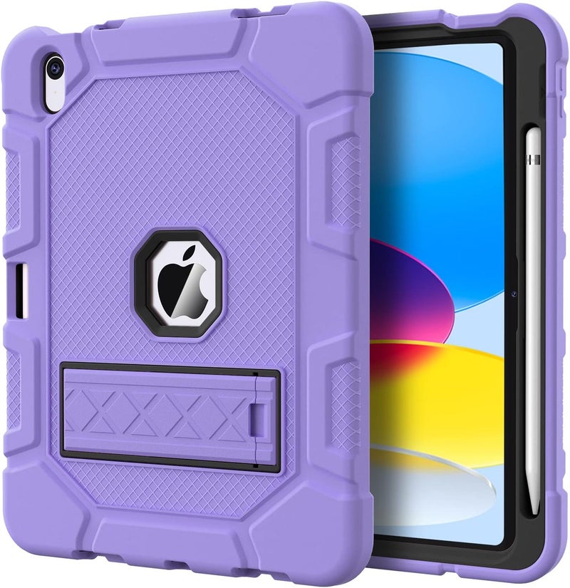 Azzsy حافظة لجهاز iPad (A16) الجيل الحادي عشر 11 بوصة 2025 / iPad الجيل العاشر 10.9 بوصة 2022، [حامل قلم مدمج] حافظة قوية مضادة للصدمات، بنفسجي فاتح - Image 1